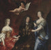 Bengt Horn af Minne 1623-1678 painting with his two wives Margaretha Sparre and Ingeborg Banr - David Klöcker Ehrenstrahl — artwork view