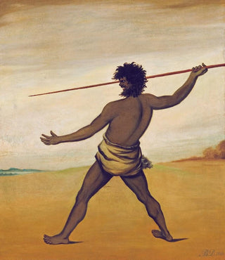 Benjamin Duterrau - Timmy a Tasmanian Aboriginal throwing a spear.webp