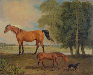 Benjamin Marshall - Broodmare With Foal And A Terrier.webp
