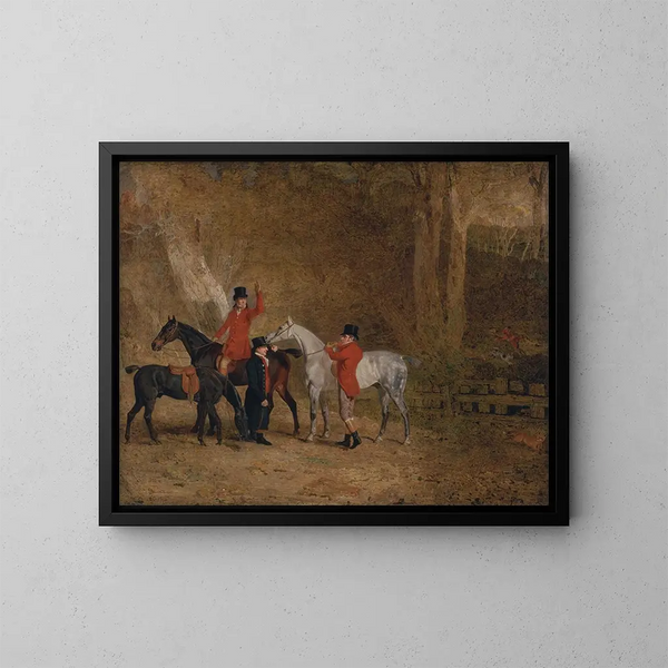 Fox Hunt Scene - Benjamin Marshall — framed artwork on a wall