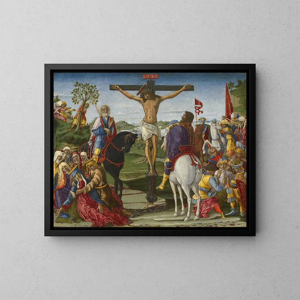 The Crucifixion - Benvenuto di Giovanni — framed artwork on a wall
