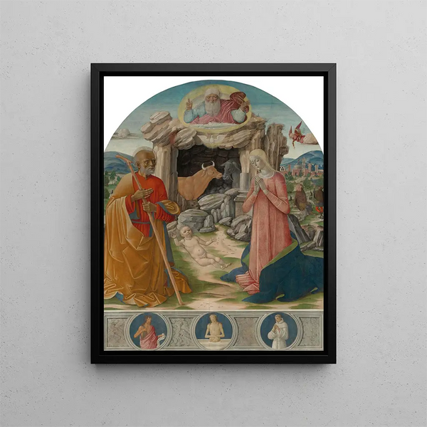The Nativity - Benvenuto di Giovanni — framed artwork on a wall