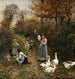 van Bergère aan de rand van het bos die een vuur aansteekt - Marie-François Firmin-Girard — weergave van het kunstwerk