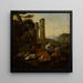 Shepherds in the Roman Countryside - Theodor Roos — framed artwork on a wall