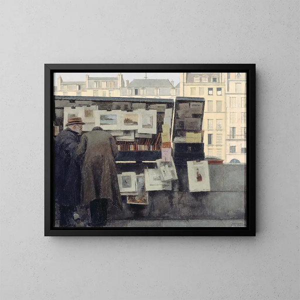 Bouquiniste on the quai des Grands Augustins - Bernard Boutet de Monvel — framed artwork on a wall