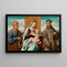 Madonna and Child with Saint Peter and Saint Francis - Bernardino Licinio — framed artwork on a wall