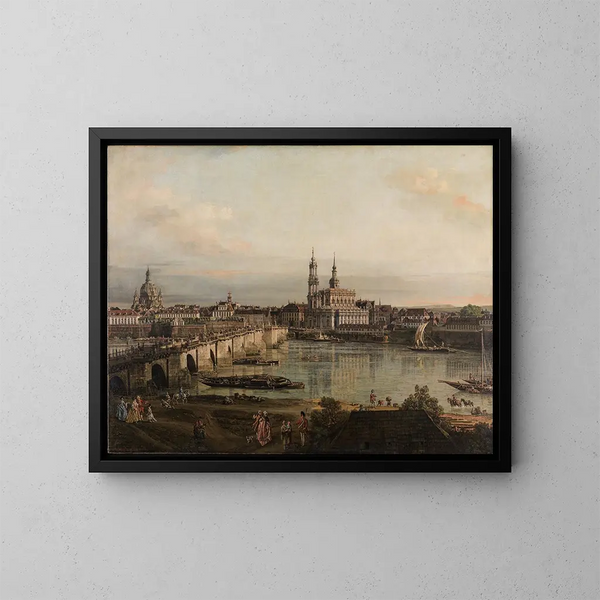 View of Dresden - Bernardo Bellotto — framed artwork on a wall