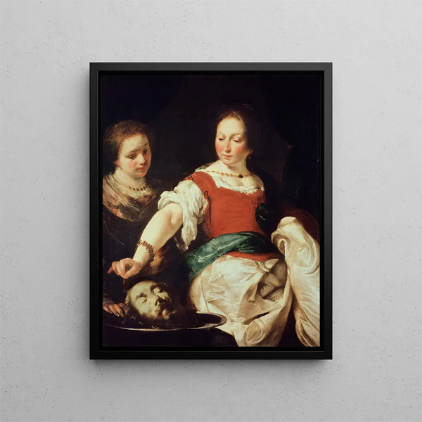 Salomé - Bernardo Strozzi — framed artwork on a wall