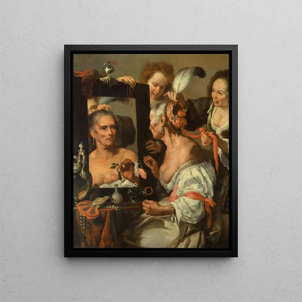 Vanité Painting - Bernardo Strozzi — framed artwork on a wall