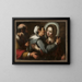 Bezoeking - Bernardo Strozzi — ingelijst kunstwerk aan de muur