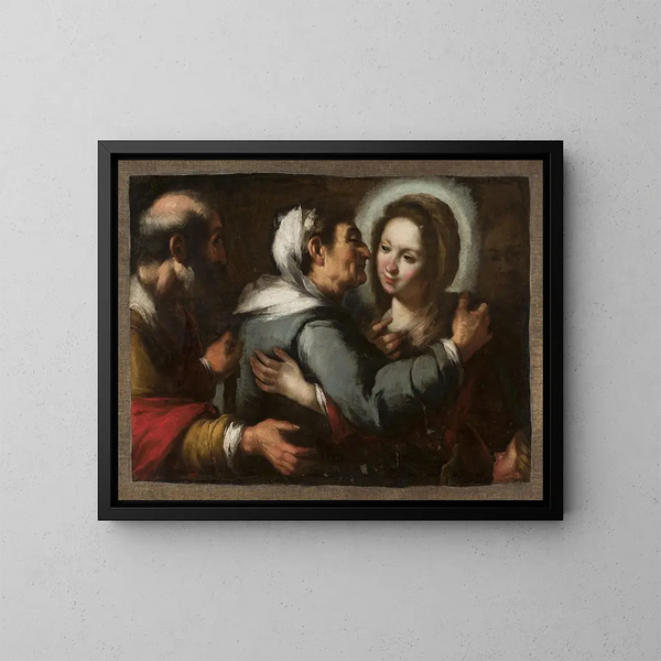 Visitation - Bernardo Strozzi — framed artwork on a wall