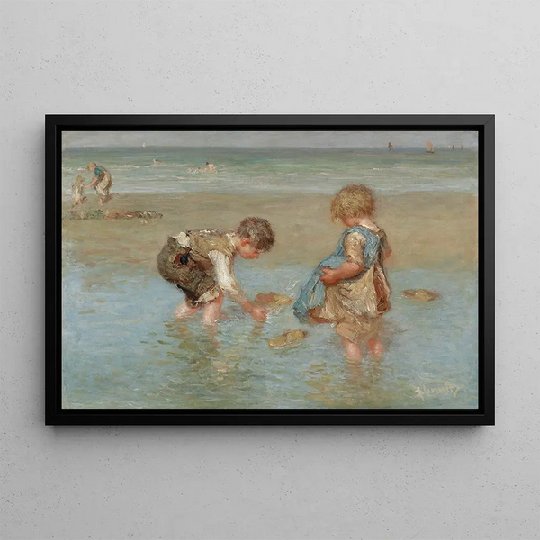 A Day at the Beach - Bernardus Johannes Blommers — framed artwork on a wall