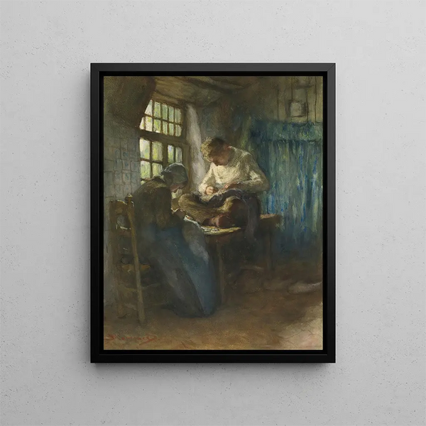 Les tailleurs du village - Bernardus Johannes Blommers — framed artwork on a wall