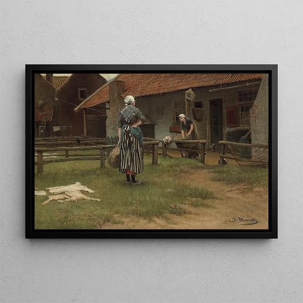 Laundry Day - Bernardus Johannes Blommers — framed artwork on a wall