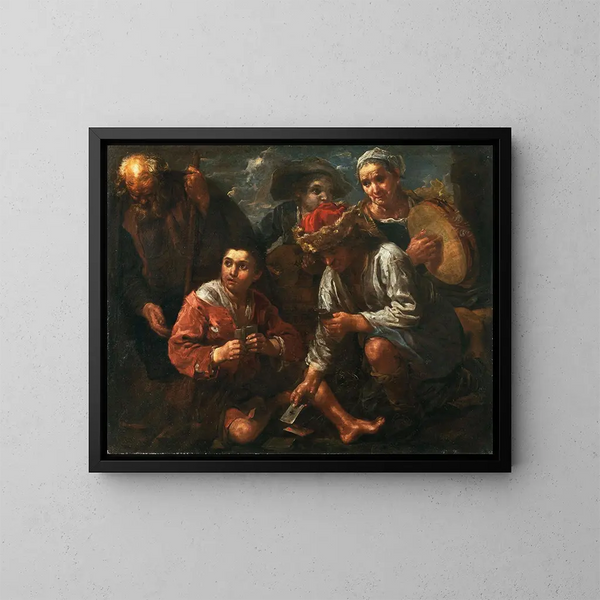 Les joueurs de cartes - Bernhard Keil — framed artwork on a wall