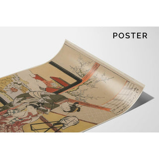 Reproduction Bienveillance - Courtisane rasant le cou de son serviteur Cinq vertus confucéennes - Suzuki Harunobu