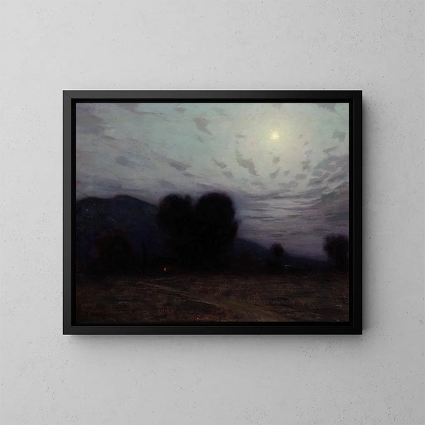 Landscape by Moonlight - Birge Harrison — framed artwork on a wall