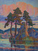Lac bij zonsondergang Colorado - Birger Sandzén — weergave van het kunstwerk