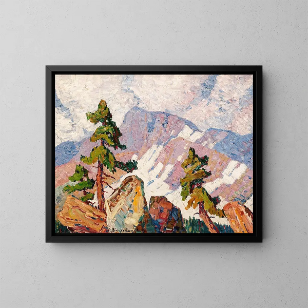 Landscape of the Rocky Mountains - Birger Sandzén — framed artwork on a wall