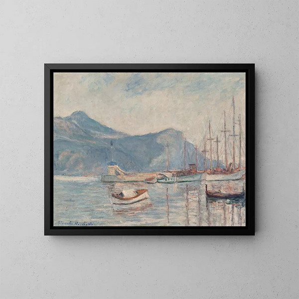 Les bateaux au port - Blanche Hoschedé-Monet — framed artwork on a wall