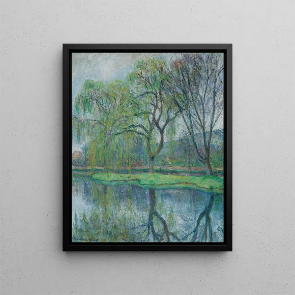 Les grands arbres au bassin Giverny - Blanche Hoschedé-Monet — framed artwork on a wall