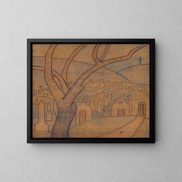 The Provincetown Cemetery - Blanche Lazzell — framed artwork on a wall