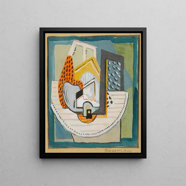 Nature morte verte sans titre - Blanche Lazzell — framed artwork on a wall