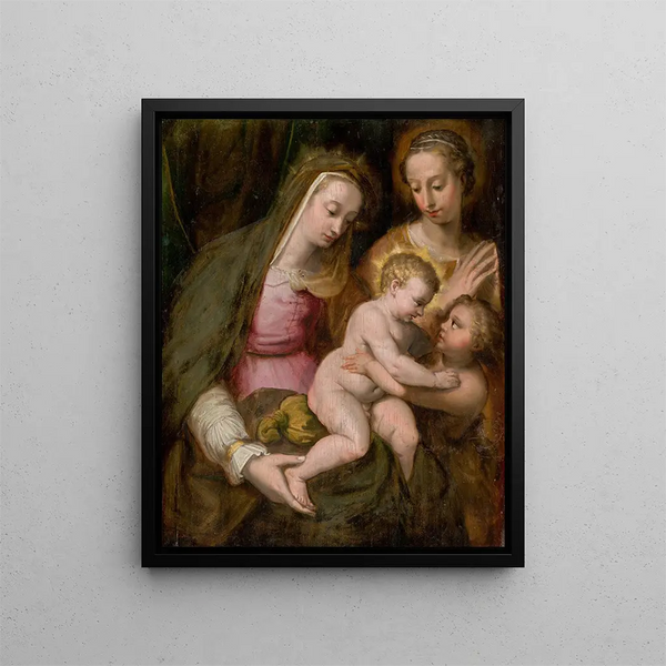 The Holy Family - Bolonian School — framed artwork on a wall