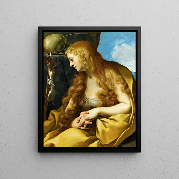 La Madeleine pénitente - École bolonaise — framed artwork on a wall