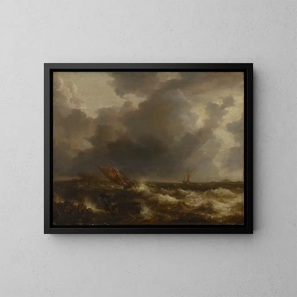 Stormy Sea - Bonaventura Peeters the Elder — framed artwork on a wall