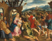 Aanbidding der herders - Bonifacio Veronese — weergave van het kunstwerk
