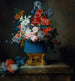 Bloemenboeket in een vaas van blauw porselein - Anne Vallayer — weergave van het kunstwerk