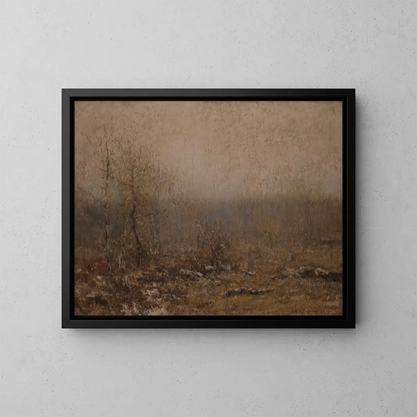 December Gray Painting - Bruce Crane — framed artwork on a wall