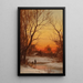 Reproductie van het schilderij Houten schilderij en vijver bij zonsondergang - Bruce Crane