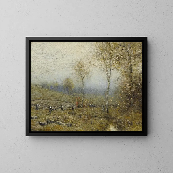 Winter Landscape Painting - Bruce Crane — framed artwork on a wall