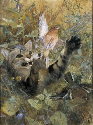 Bruno Liljefors - A Cat and a Chaffinch.webp