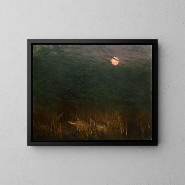 Nachtelijke stemming met wilde eenden - Bruno Liljefors — ingelijst kunstwerk aan de muur