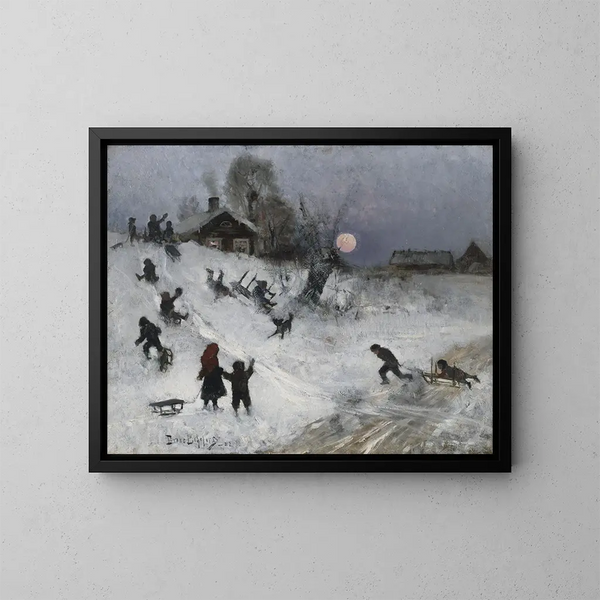 Sleigh - Bruno Liljefors — framed artwork on a wall