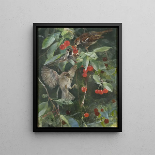 Bruno Liljefors - Sparrows in a Cherry Tree.webp