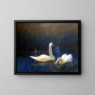 Bruno Liljefors - Swans in Reeds.webp