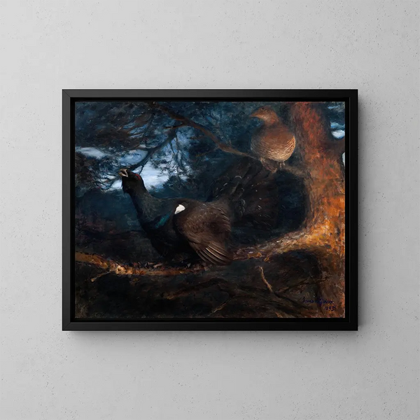 L'accouplement des tétras lyres - Bruno Liljefors — ingelijst kunstwerk aan de muur