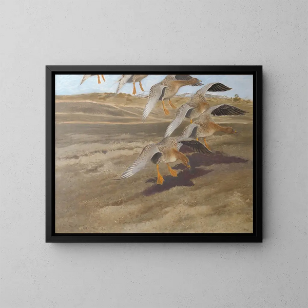 Wild Geese - Bruno Liljefors — framed artwork on a wall