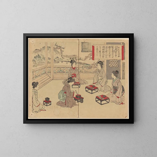 Bunkyu Sakura - Manner of Eating a Meal from Pictures of Female Manners Onna Reishiki Zuga.webp