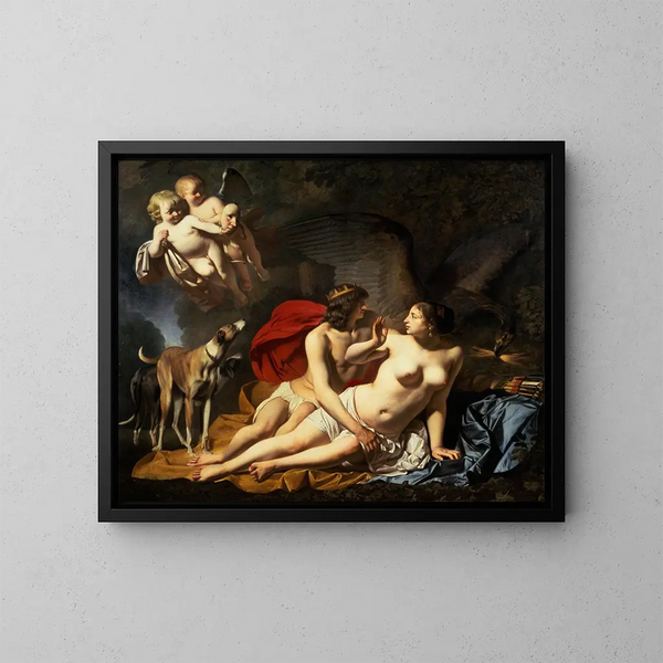 Jupiter and Callisto - Caesar van Everdingen — framed artwork on a wall