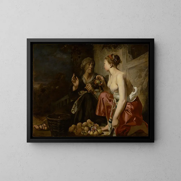 Vertumne et Pomone - Caesar van Everdingen — framed artwork on a wall