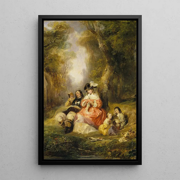 Summer pleasures - Camille Joseph Étienne Roqueplan — framed artwork on a wall