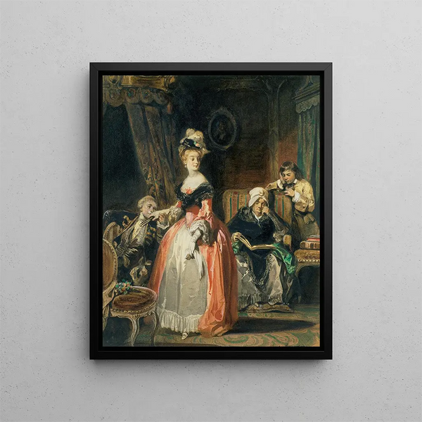 The stolen kiss - Camille Joseph Étienne Roqueplan — framed artwork on a wall