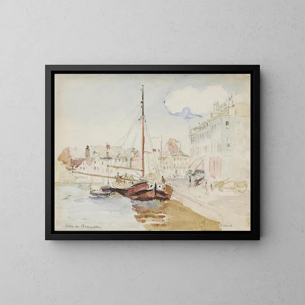 Haven van Brussel - Camille Pissarro — ingelijst kunstwerk aan de muur