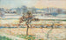 Uitzicht op het dorp Bazincourt onder de sneeuw - Camille Pissarro — weergave van het kunstwerk