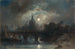 Uitzicht op een stad in de nacht - Camille Roqueplan — weergave van het kunstwerk